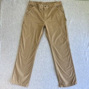 Carhartt Relaxed Fit Pants Khaki Brown 36x32 Irregular